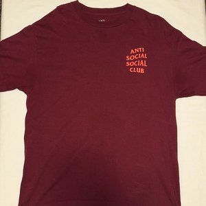 Anti Social Social Club Statement Tee - Maroon - Size L